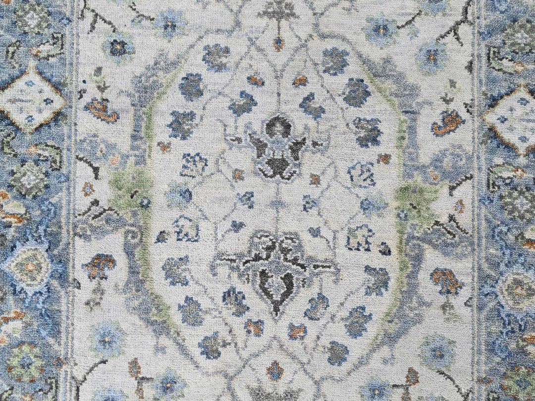 2'7" x 13'9" New Hand Knotted Grey Wool Runner Oriental Rug - MOA10210406