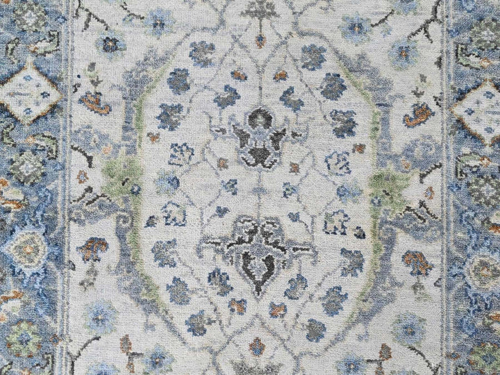 2'7" x 13'9" New Hand Knotted Grey Wool Runner Oriental Rug - MOA10210406