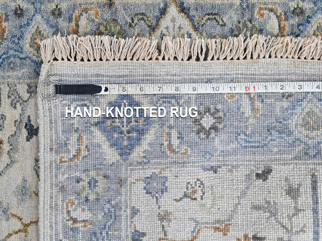 2'7" x 13'9" New Hand Knotted Grey Wool Runner Oriental Rug - MOA10210406