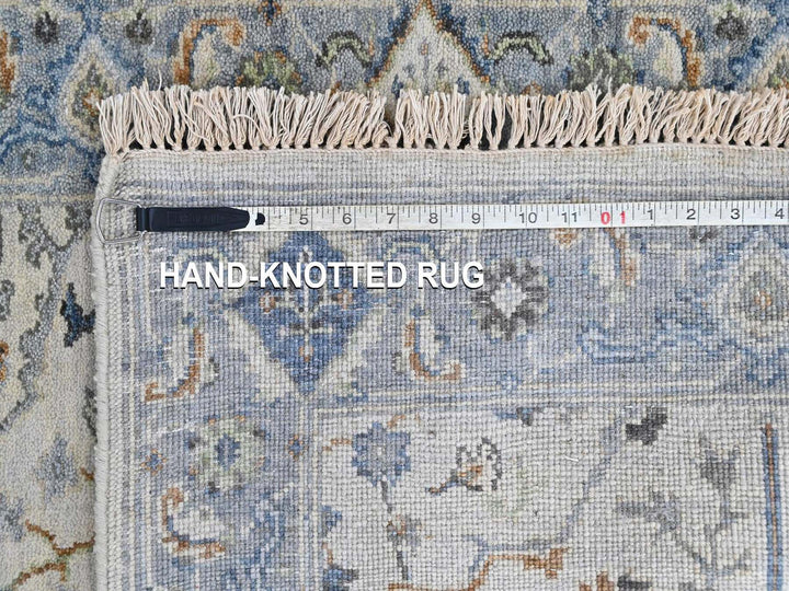 2'7" x 13'9" New Hand Knotted Grey Wool Runner Oriental Rug - MOA10210406