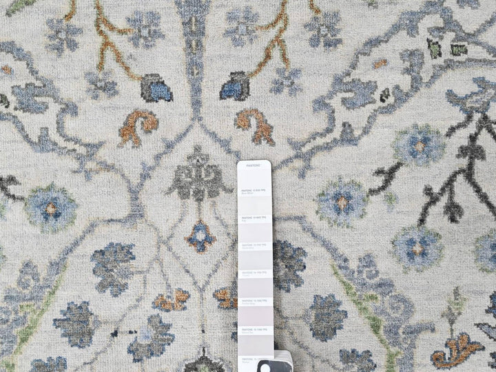 6'0" x 8'10" New Hand Knotted Grey Wool Rectangle Oriental Rug - MOA10210407