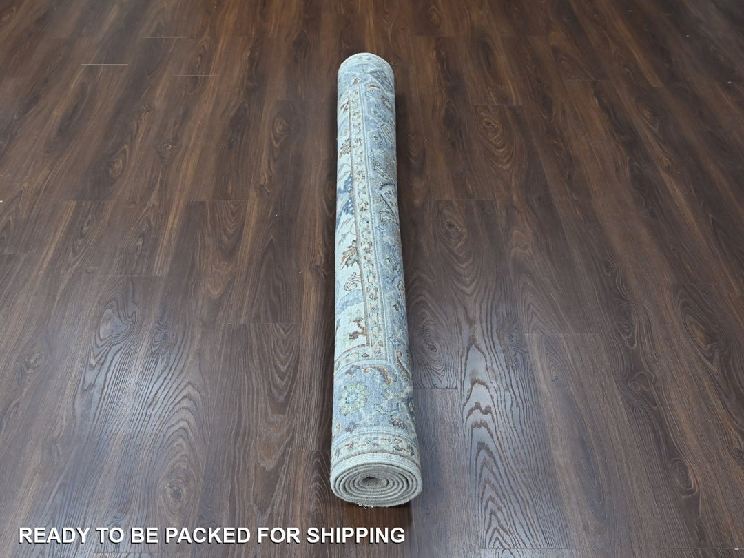 6'0" x 8'10" New Hand Knotted Grey Wool Rectangle Oriental Rug - MOA10210407