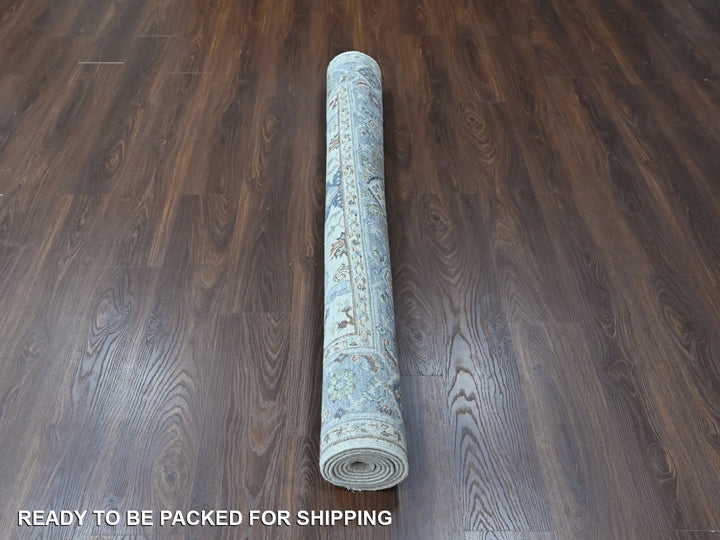 6'0" x 8'10" New Hand Knotted Grey Wool Rectangle Oriental Rug - MOA10210407