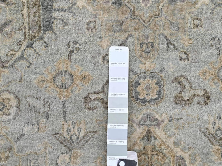 5'9" x 5'10" New Hand Knotted Green Wool Round Oriental Rug - MOA10210409