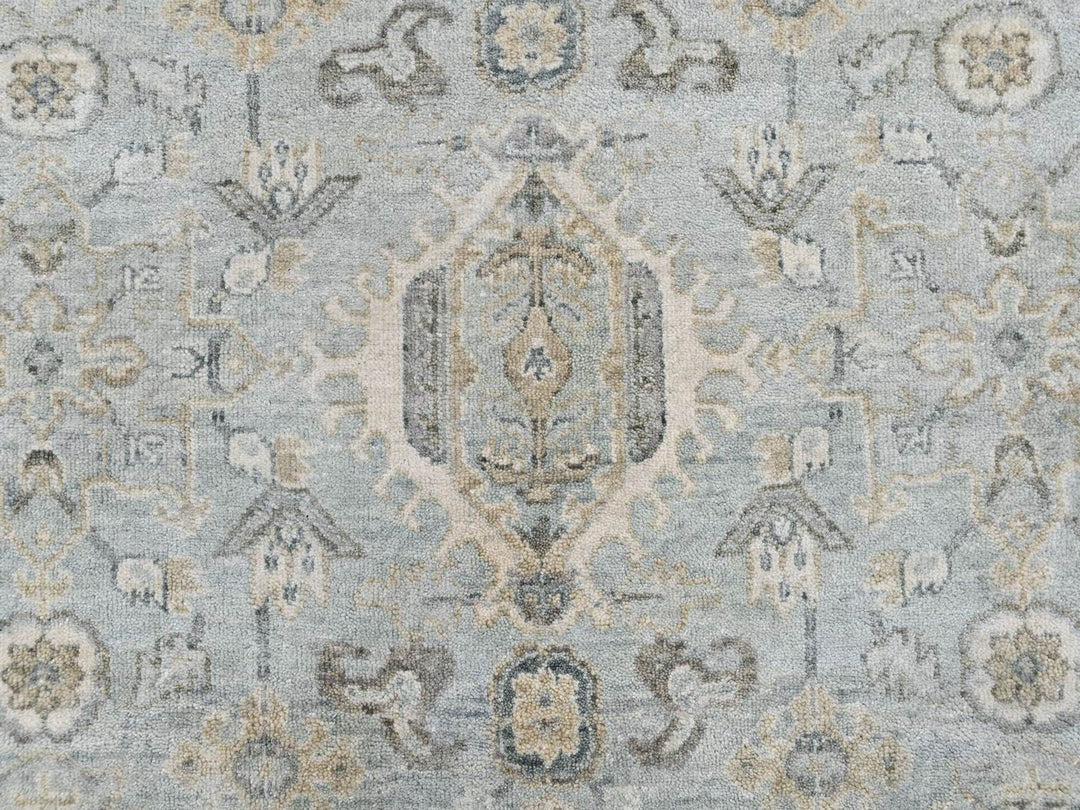 5'9" x 5'10" New Hand Knotted Green Wool Round Oriental Rug - MOA10210409