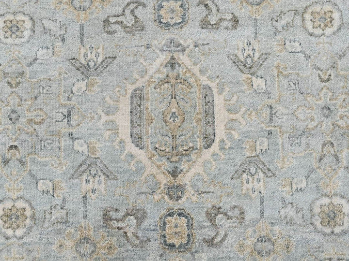 5'9" x 5'10" New Hand Knotted Green Wool Round Oriental Rug - MOA10210409