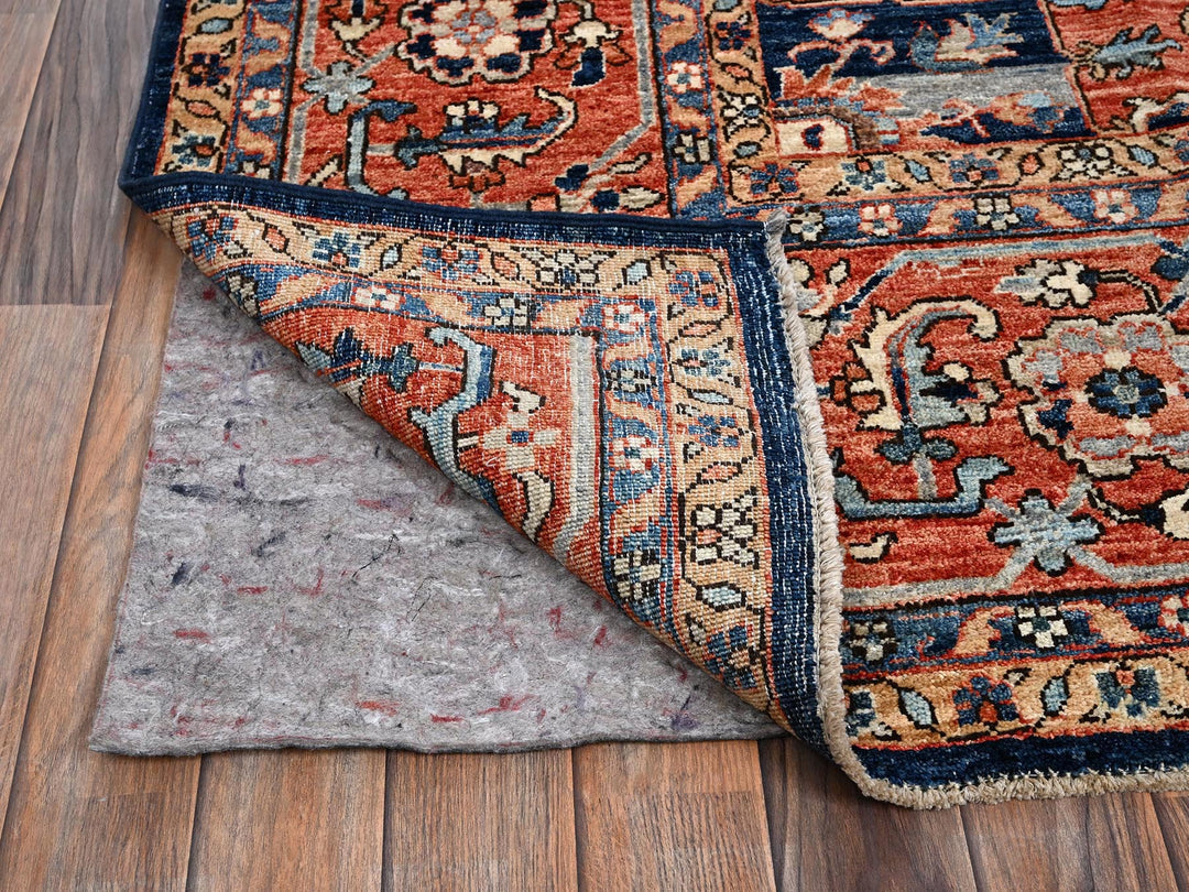 10'1" x 14'0" New Hand Knotted Blue Wool Rectangle Oriental Rug - MOA1021040
