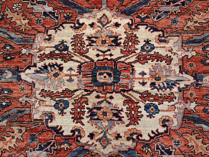 10'1" x 14'0" New Hand Knotted Blue Wool Rectangle Oriental Rug - MOA1021040