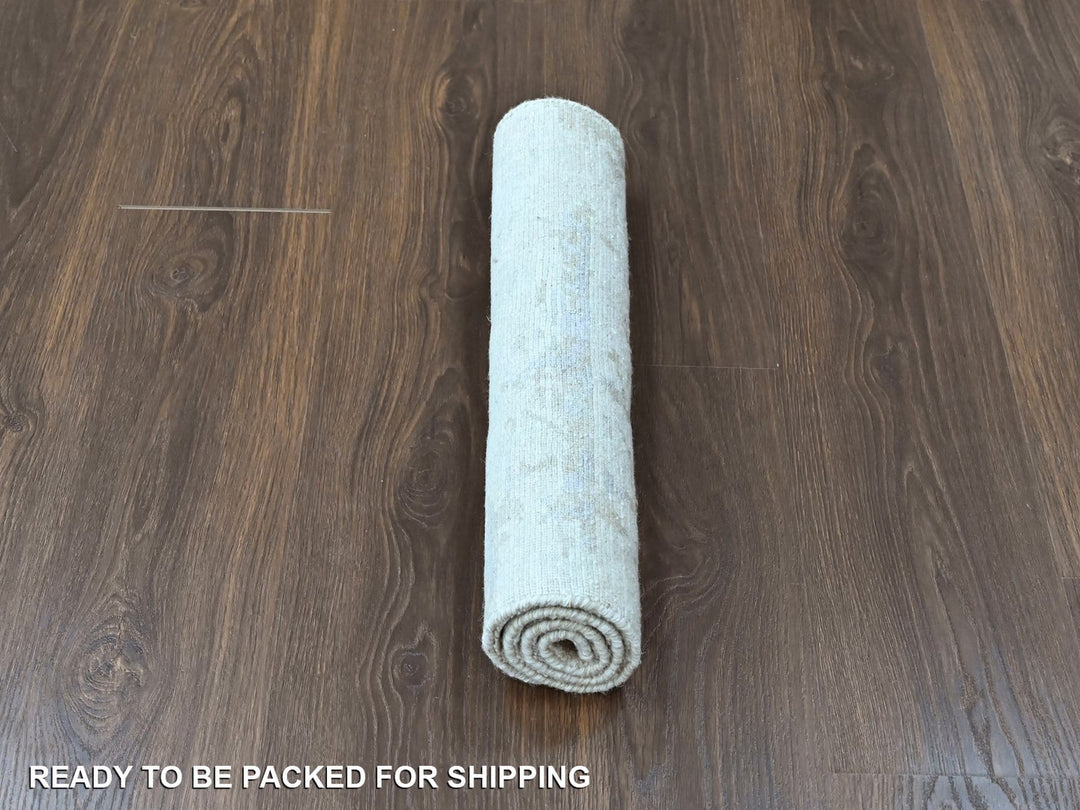 1'11" x 2'9" New Hand Knotted Purple Wool & Silk Rectangle Oriental Rug - MOA10210410