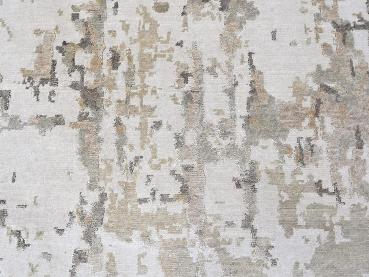 8'10" x 11'9" New Hand Knotted Green Wool & Silk Rectangle Oriental Rug - MOA10210413