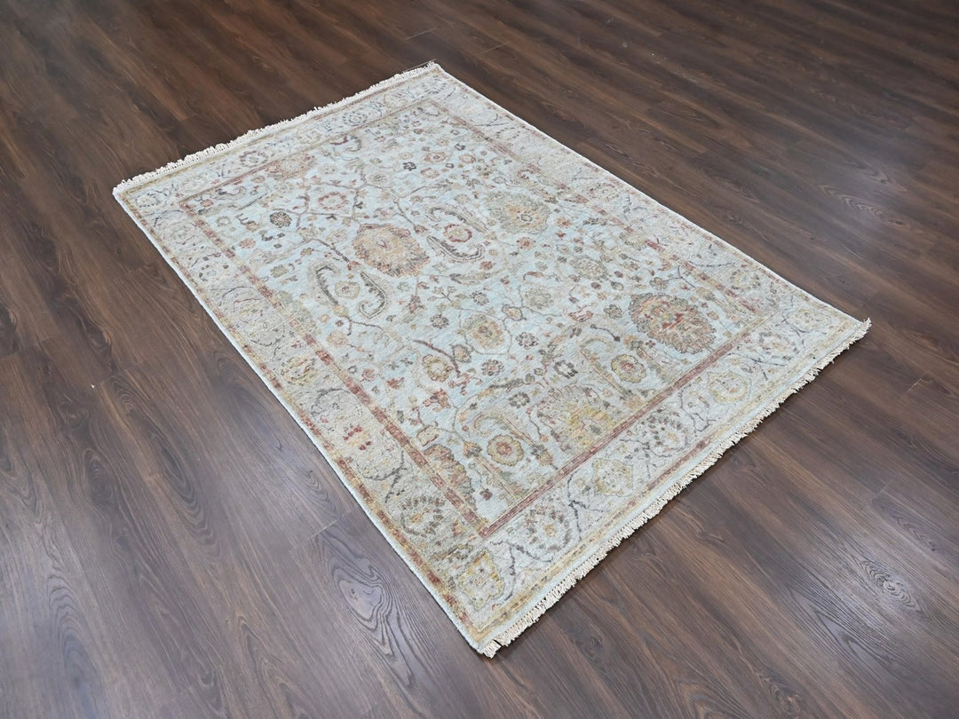 5'0" x 7'0" New Hand Knotted Grey Wool Rectangle Oriental Rug - MOA10210416