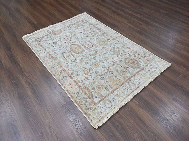 5'0" x 7'0" New Hand Knotted Grey Wool Rectangle Oriental Rug - MOA10210416