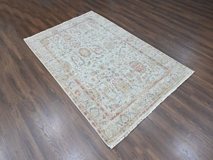 5'11" x 8'10" New Hand Knotted Grey Wool Rectangle Oriental Rug - MOA10210417