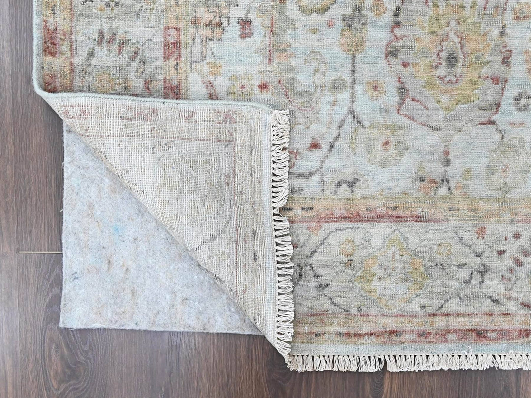 5'11" x 8'10" New Hand Knotted Grey Wool Rectangle Oriental Rug - MOA10210417