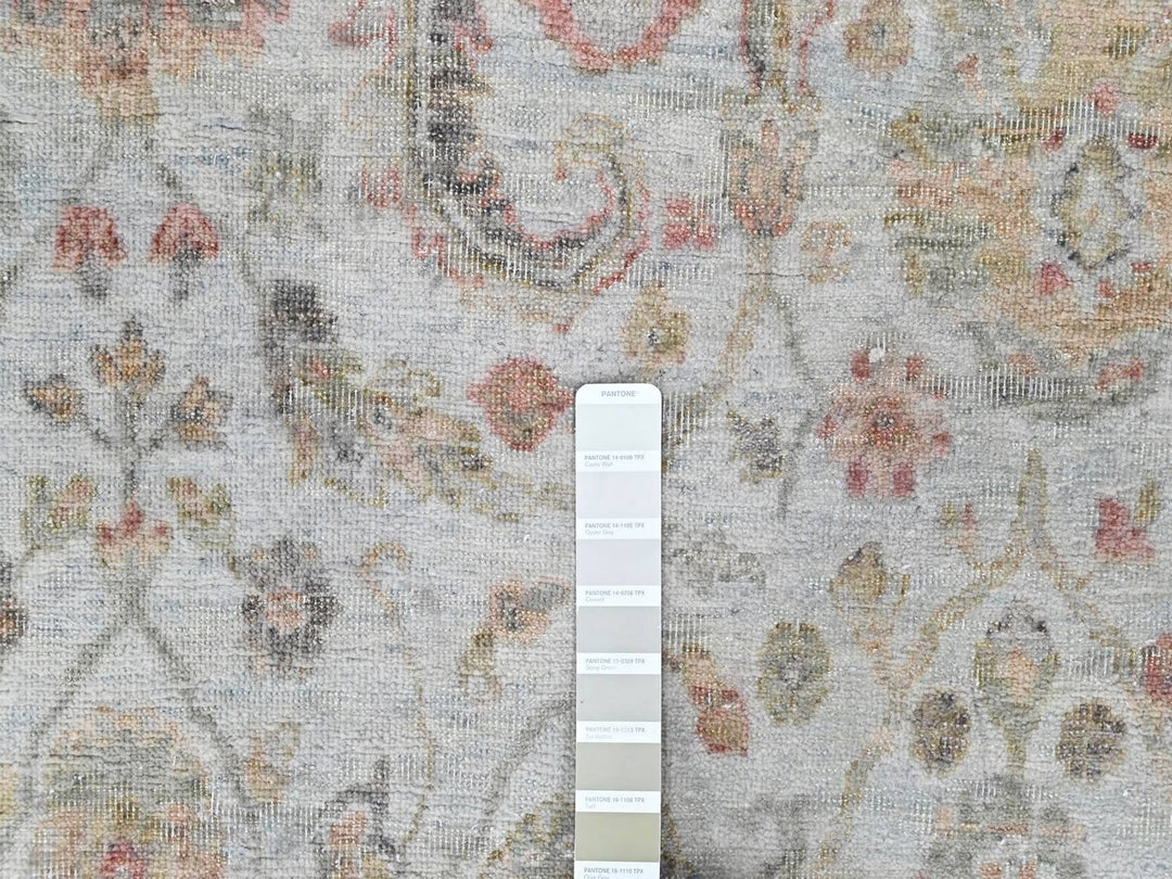 5'11" x 8'10" New Hand Knotted Grey Wool Rectangle Oriental Rug - MOA10210417