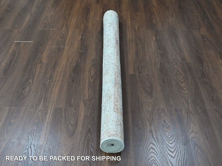 5'11" x 8'10" New Hand Knotted Grey Wool Rectangle Oriental Rug - MOA10210417