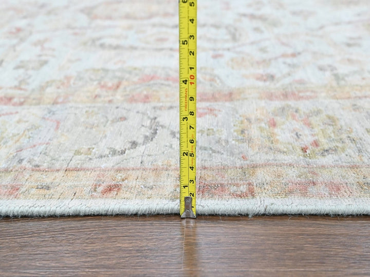 5'11" x 8'10" New Hand Knotted Grey Wool Rectangle Oriental Rug - MOA10210417