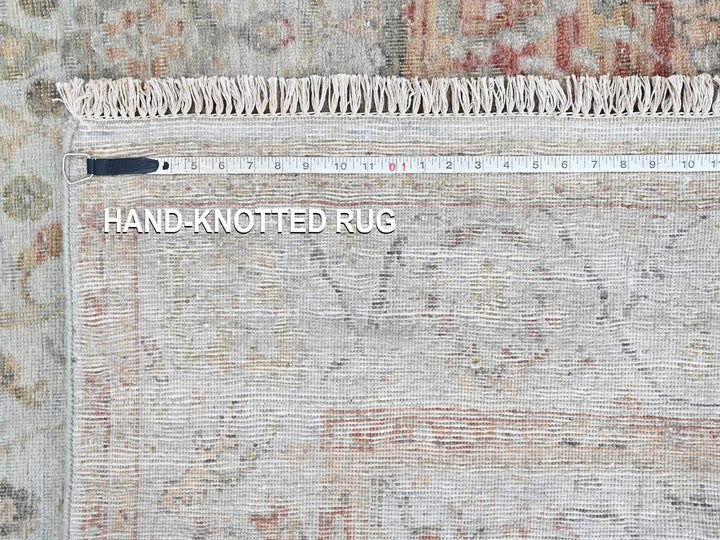 5'11" x 8'10" New Hand Knotted Grey Wool Rectangle Oriental Rug - MOA10210417