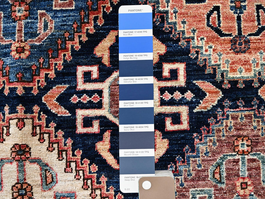 8'2" x 10'0" New Hand Knotted Blue Wool Rectangle Oriental Rug - MOA1021041