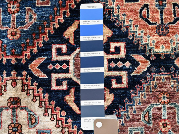 8'2" x 10'0" New Hand Knotted Blue Wool Rectangle Oriental Rug - MOA1021041