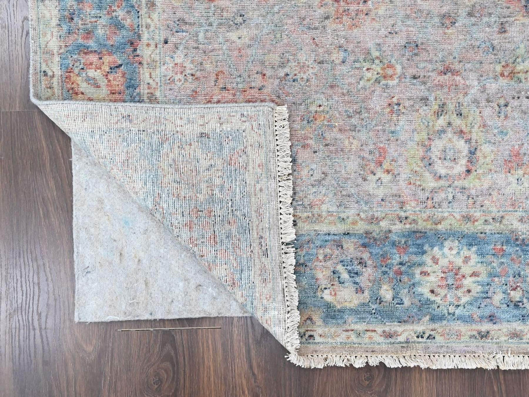 4'11" x 7'1" New Hand Knotted Pink Wool Rectangle Oriental Rug - MOA10210420