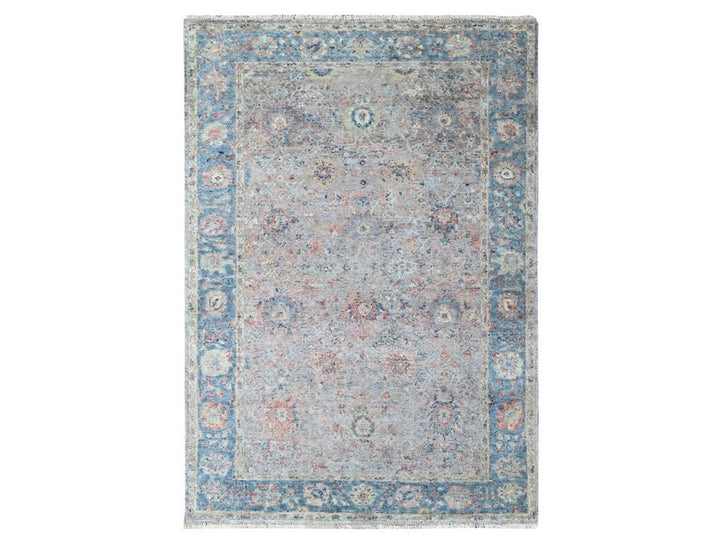 6'0" x 8'10" New Hand Knotted Pink Wool Rectangle Oriental Rug - MOA10210421