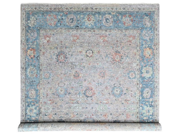 12'0" x 14'9" New Hand Knotted Pink Wool Rectangle Oriental Rug - MOA10210424