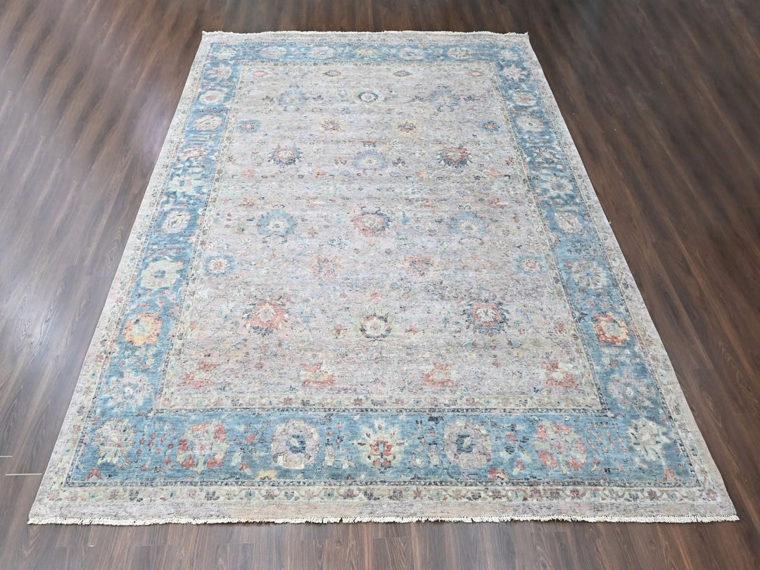 12'0" x 14'9" New Hand Knotted Pink Wool Rectangle Oriental Rug - MOA10210424