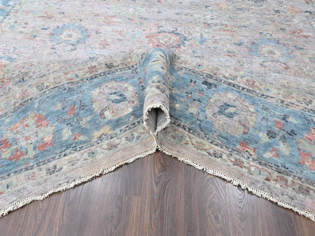 12'0" x 14'9" New Hand Knotted Pink Wool Rectangle Oriental Rug - MOA10210424