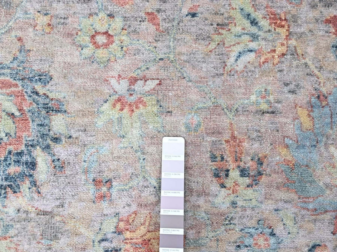 12'0" x 14'9" New Hand Knotted Pink Wool Rectangle Oriental Rug - MOA10210424