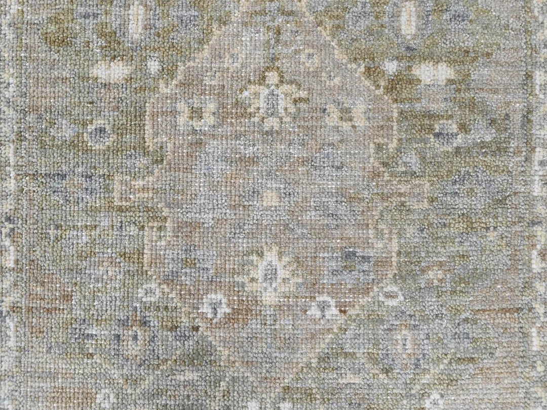 1'10" x 2'10" New Hand Knotted Green Wool Rectangle Oriental Rug - MOA10210426