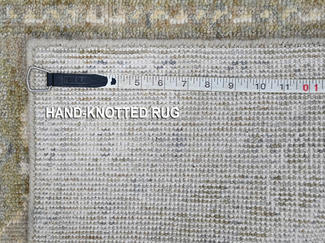 1'10" x 2'10" New Hand Knotted Green Wool Rectangle Oriental Rug - MOA10210426