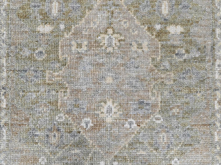 1'11" x 2'10" New Hand Knotted Green Wool Rectangle Oriental Rug - MOA10210427