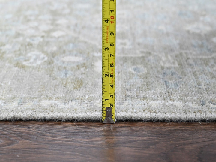 1'11" x 2'10" New Hand Knotted Green Wool Rectangle Oriental Rug - MOA10210427