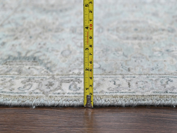 2'0" x 2'11" New Hand Knotted Green Wool Rectangle Oriental Rug - MOA10210428