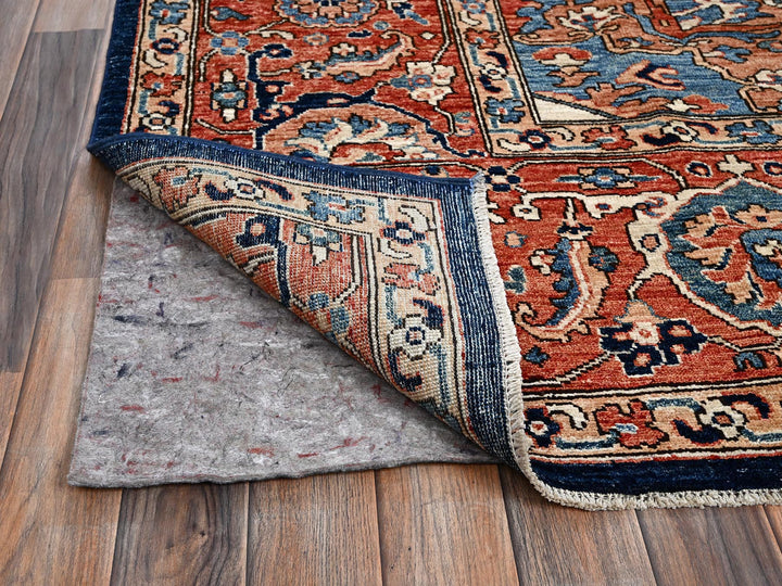 9'0" x 12'1" New Hand Knotted Blue Wool Rectangle Oriental Rug - MOA1021042