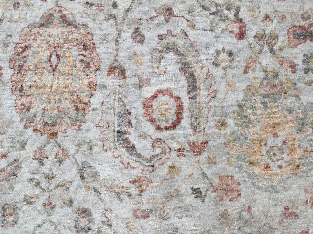 9'0" x 12'0" New Hand Knotted Grey Wool Rectangle Oriental Rug - MOA10210435