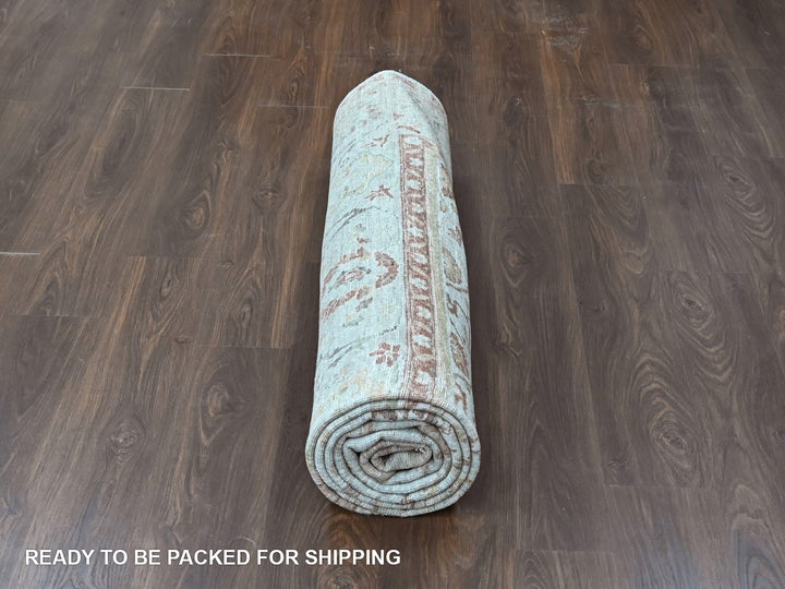 9'0" x 12'0" New Hand Knotted Grey Wool Rectangle Oriental Rug - MOA10210435