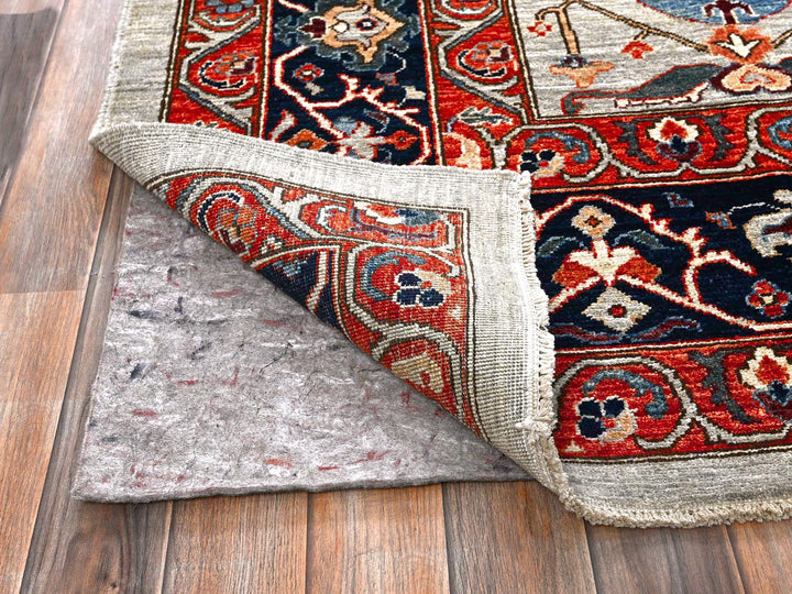 8'10" x 11'10" New Hand Knotted Grey Wool Rectangle Oriental Rug - MOA1021043