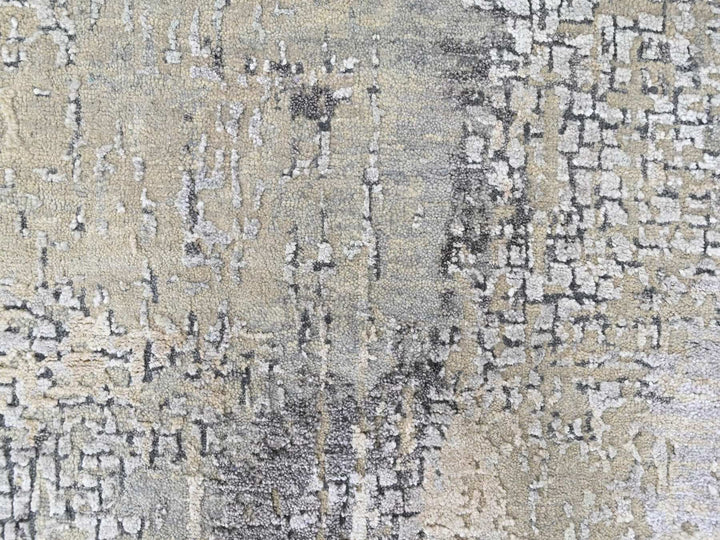 2'0" x 3'0" New Hand Knotted Grey Wool & Silk Rectangle Oriental Rug - MOA10210441