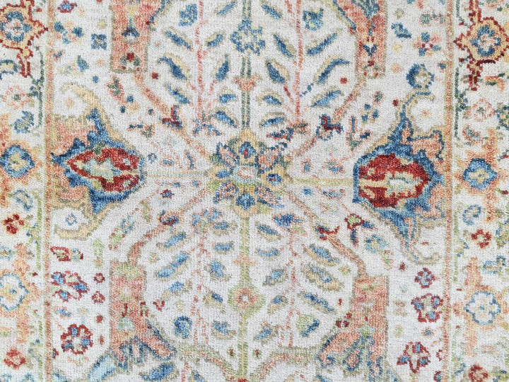 2'0" x 2'11" New Hand Knotted Ivory Wool Rectangle Oriental Rug - MOA10210445