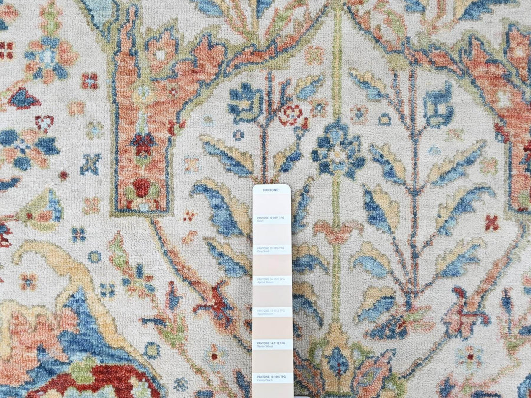 5'0" x 6'10" New Hand Knotted Ivory Wool Rectangle Oriental Rug - MOA10210446