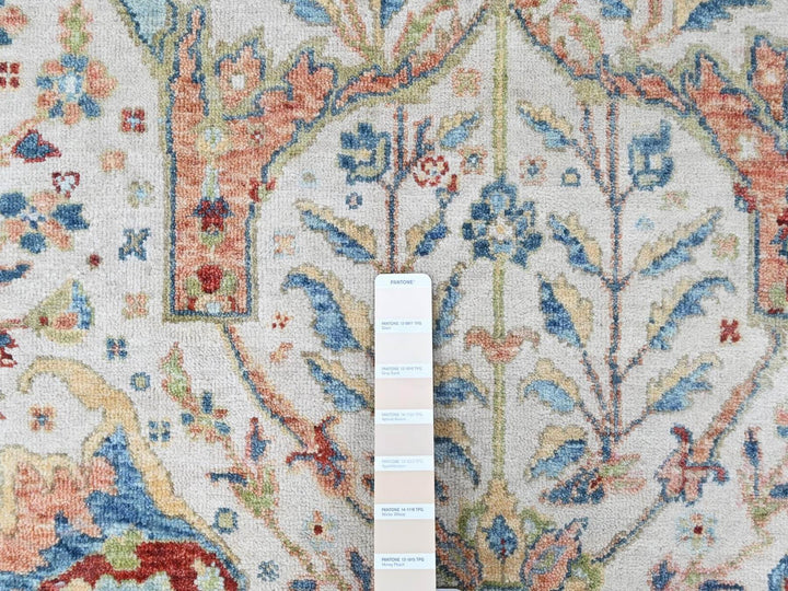 5'0" x 6'10" New Hand Knotted Ivory Wool Rectangle Oriental Rug - MOA10210446