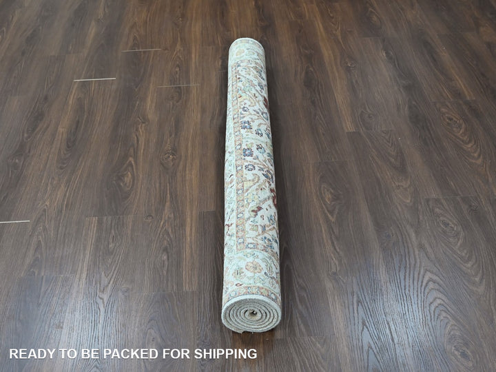 5'0" x 6'10" New Hand Knotted Ivory Wool Rectangle Oriental Rug - MOA10210446