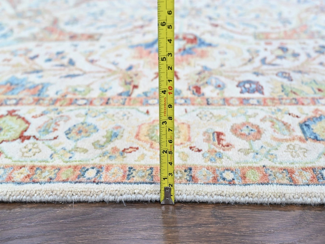 5'0" x 6'10" New Hand Knotted Ivory Wool Rectangle Oriental Rug - MOA10210446