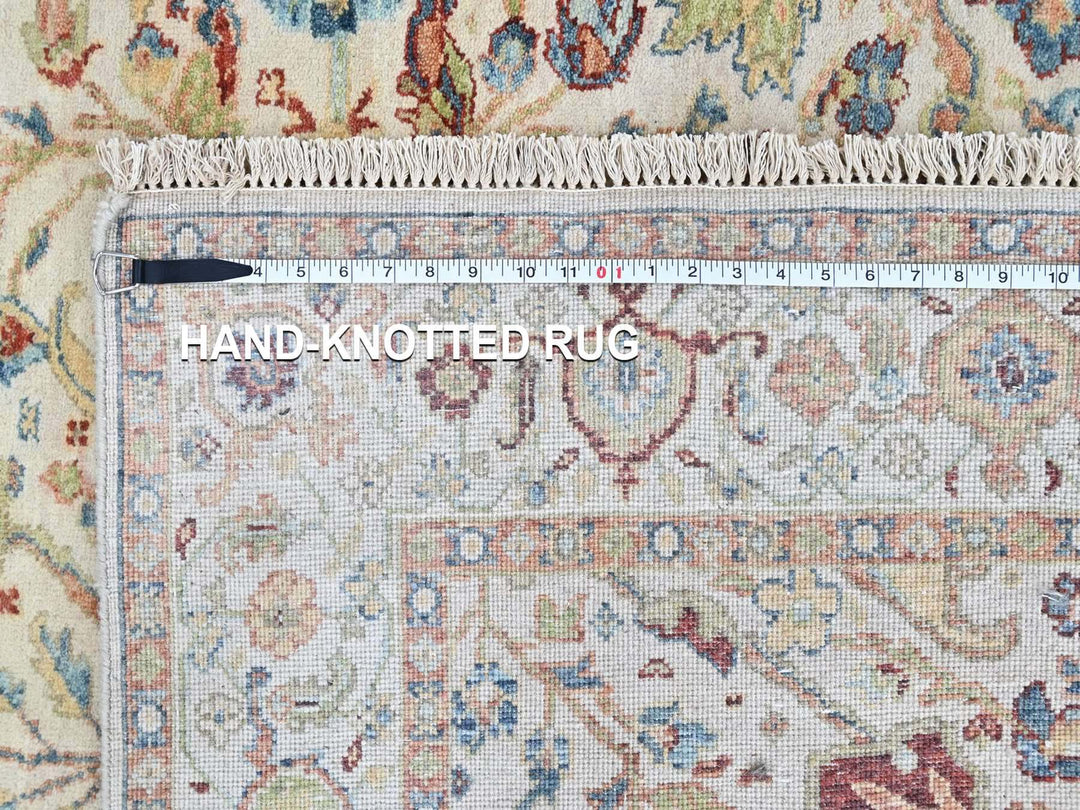 5'0" x 6'10" New Hand Knotted Ivory Wool Rectangle Oriental Rug - MOA10210446