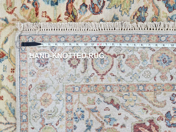 5'0" x 6'10" New Hand Knotted Ivory Wool Rectangle Oriental Rug - MOA10210446