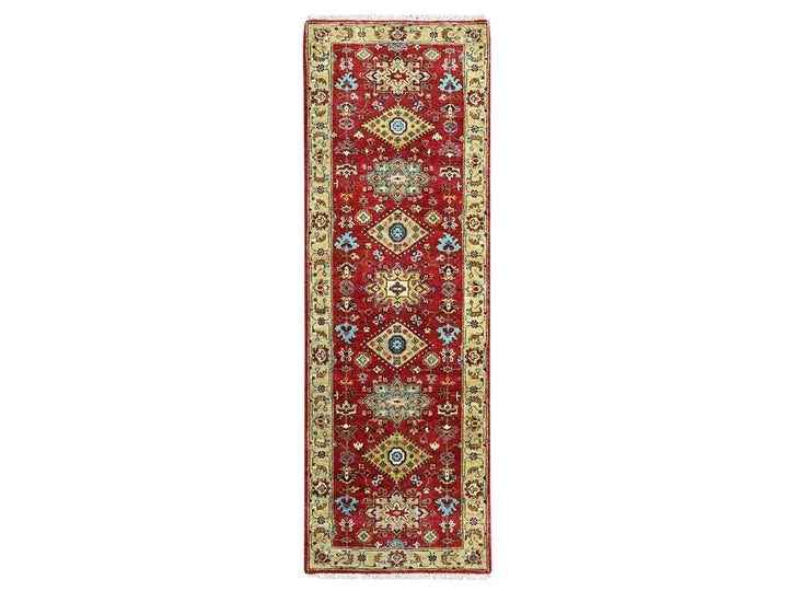 2'7" x 8'1" New Hand Knotted Red Wool Runner Oriental Rug - MOA10210447