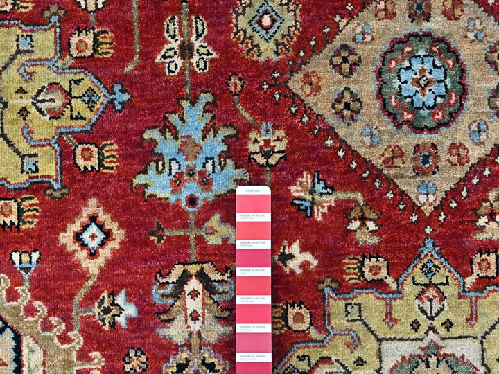 6'0" x 8'11" New Hand Knotted Red Wool Rectangle Oriental Rug - MOA10210448