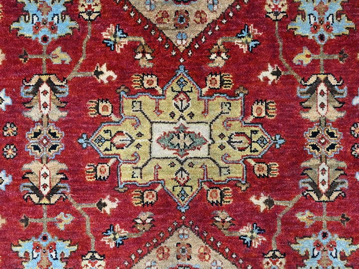6'0" x 8'11" New Hand Knotted Red Wool Rectangle Oriental Rug - MOA10210448